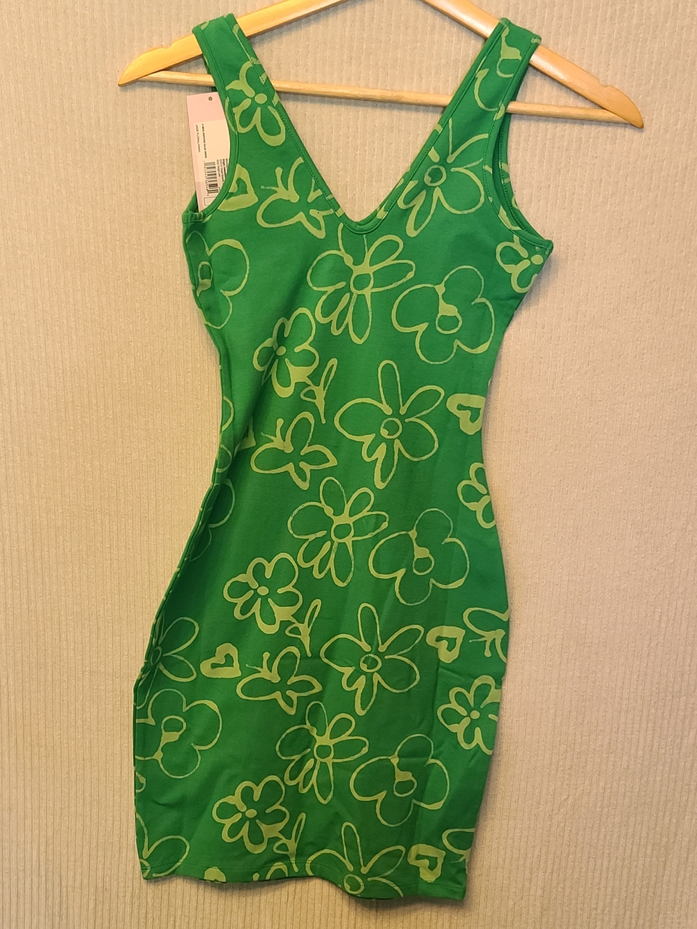 NWT wild fable Green Floral V-Neck Mini Dress size XS